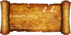 Lenhart Lili névjegykártya
